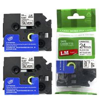 2/Pack LM Tapes - Premium 1" Black Print on Matte Silver Label (24mm 0.94 Laminated) Compatible with Brother TZe-M951 P-Touch Tape and Comes with a Great Tape Color/Size Guide for Easy reordering.