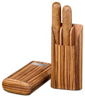 Personalized Brizard & Co Cigar Case with Free Engraving on Plate (Zebrawood)