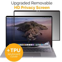 MacBook Pro Removable Privacy Filter Screen Protector for 16 Inch 2019 MacBook Pro Ultra Clear Easy On/Off (Free TPU Keyboard Cover)