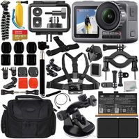 DJI Osmo Action 4K Camera with Deluxe Accessory Bundle - Includes: Spare DJI Battery for Osmo Action Camera + SanDisk Extreme 128GB microSDXC Memory Card + Carrying Case + Suction Cup Mount + More