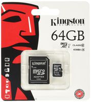 Kingston Digital 64 GB microSD Class 10 UHS-1 Memory Card 30MB/s with Adapter  (SDCX10/64GB)