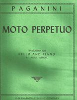 Paganini, Niccol? - Moto Perpetuo, Op 11 Edited and transcribed by Rose For Cello and Piano Published by International M