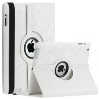 SAVEICON (TM) Leopard Rose Flower Map Pattern 360 Degrees Swivel Rotating PU Leather Case Smart Cover with Stand and Sleep/Wake Function for Apple iPad 4 with Retina Display, iPad 3, iPad 2 (iPad 4/iPad 3/iPad 2, Pattern J)