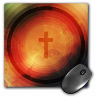 3dRose LLC 8 X 8 X 0.25 Inches Mouse Pad Thanks Be To God Grunge Graphic Design with Circles and Cross (Mp_174248_1)