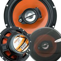 Pair of Audiobank 6.5" 600 Watt 3-Way Orange Car Audio Stereo Coaxial Speaker - AB674