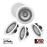 OSD Audio ICE800WRS 8" in-Ceiling/in-Wall 300W Water-Resistant Outdoor Speaker Set of 4 Speakers