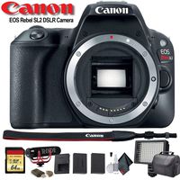 Canon EOS Rebel SL2 DSLR Camera (2249C001) W/Bag, Extra Battery, LED Light, Mic, Filters and More - Advanced Bundle