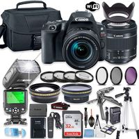 Canon EOS Rebel SL2 DSLR Camera Bundle with Canon EF-S 18-55mm STM Lens + 32GB Sandisk Memory + Canon Case + TTL Flash + Accessory Bundle