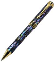 Xezo Handmade Natural Paua Sea Shell Abalone Ballpoint Pen, 18K Gold Plated. Diameter 12 mm, length 145 mm; weight 46 g/1.6 oz. (Maestro SeaShell B). No Two Pens Alike