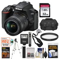 Nikon D3500 Digital SLR Camera & 18-55mm VR DX AF-P Lens with 32GB Card + Case + Flash + Tripod + Kit