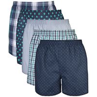 Gildan Men's Woven Boxer Underwear Multipack, Assorted Navy, X-Large