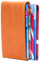 Kinzd Slim Wallet RFID Front Pocket Minimalist Leather Wallet thin Card Holder (Z4 Orange Brown)