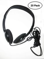 Bulk Wholesale Lot of 20 ON-Ear/Over The Head Headphones - Great for Schools/Classrooms
