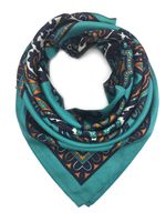 YOUR SMILE Blackish Green Silk Like Scarf Women's Fashion Pattern Large Square Satin Headscarf (147)