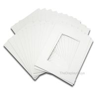 The Display Guys ~ Pack of 10 Pre-Cut 8"x10" White Picture Mat Boards (White Core Bevel Cut for 5"x7" Photo)