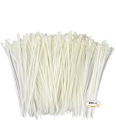 250 Premium Heavy Duty Mount Hole Zip Ties | White Nylon Mount Hole Cable Ties | XGS Mount Hole Wire Ties by APTronix (8 Inch, White)