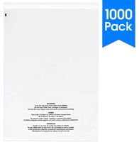 Spartan Industrial || 1000 Count - 9" X 12" Self Seal Clear Poly Bags with Suffocation Warning for Packaging, T Shirts & FBA (More Sizes Available) - Permanent Adhesive