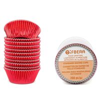 Gifbera Standard Red Foil Cupcake Liners Wrappers Baking Cups for Christmas Wedding Holiday Party, 200-Count (Red)