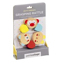 Petit Collage Eco-Friendly Baby Wooden Grasping Teething Ring, 6 Months +, Multi