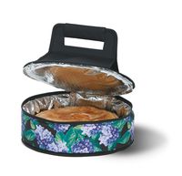 Picnic Plus Round Thermal Insulated Pie,Cake, Dessert, Appetizer Carrier Holds Up to a 12" Dish- Hydrangea