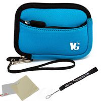 eBigValue Baby Blue Trim Protective Soft Neoprene Cover Carrying Case Sleeve for Nikon Coolpix S2500 S3100 S4100 S5100 S6100 and Pink 6 Inch Mini Tripod and Screen Protector