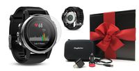 Garmin Fenix 5S (Silver with Black Band) Gift Box Bundle | Includes HD Screen Protector, PlayBetter USB Car/Wall Adapter & Hard Case | Multi-Sport GPS Fitness Watch, Wrist-HR | Black Gift Box