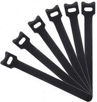 Lawei 100 Pack Reusable Nylon Cable Ties - 6 Inch Wire Management Straps Hook and Loop Cord Ties Organizer Fastener, Black