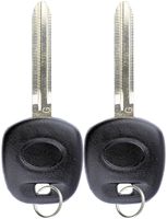 2 KeylessOption New Uncut Blade Ignition Chipped Car Key Blanks with G Transponder Chip for Toyota