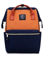 Kah&Kee Polyester Travel Backpack Functional Anti-theft School Laptop for Women Men (Linen Orange, Large)