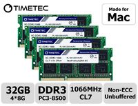 Timetec Hynix IC 32GB KIT(4x8GB) Compatible for Apple Late 2009 iMac 27inch DDR3 PC3-8500 1067MHz/1066MHz CL7 204 Pin 1.5V Dual Rank 2R8 Memory Module RAM Upgrade for iMac 11,1 (32GB KIT(4x8GB))