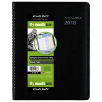 AT-A-GLANCE Monthly Appointment Book / Planner, QuickNotes, January 2018 - December 2018, 8-1/4" x 10-7/8", Large, Black (760605)