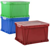 Storex Storage and Filing Cube, 17.25 x 14.25 x 10.5 Inches, Assorted Colors/Clear, Case of 3 (STX62001U03C)