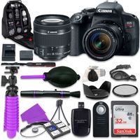 Canon T7i Rebel DSLR Camera with Canon 18-55mm is STM Lens, 32GB Memory + Accessory Bundle