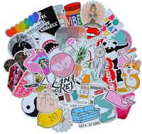 Stickers for Water Bottles Big 46 Pcs, Cute Trendy Stickers for Teens, Girls, Adults Perfect for Waterbottle, Laptop Skateboard Phone Travel Vinyl Waterproof Stickers (Pink - 3)