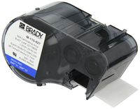Brady M-115-427 Vinyl B-427 Black on White/Clear Label Maker Cartridge, 1-1/4" Width x 1-1/2" Height, For BMP51/BMP53 Printers