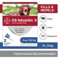 K9 Advantix II Flea And Tick Prevention for Dogs, Dog Flea And Tick Treatment for Extra Large Dogs Over 55 lbs, 2 Monthly Applications