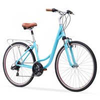 sixthreezero Body Ease Women's 21-Speed Comfort Bike with Rear Rack, 26" Wheels/ 17" Frame, Teal, 17"/One Size