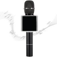 SHARPER IMAGE Bluetooth Music Stream Karaoke Microphone with Built-in Speaker, Bluetooth & Smartphone Compatible, Black