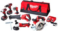 Milwaukee 2696-26 M18 Cordless LITHIUM-ION 6-Tool Combo Kit