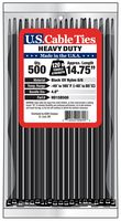 US Cable Ties HD15B500 15-Inch Heavy Duty Cable Ties, UV Black, 500-Pack