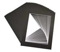Golden State Art, Acid Free, Pack of 25 Black Pre-Cut 11x14 Picture Mat, for 8.5x11 Photo/Document, with White Core Bevel Cut Mattes