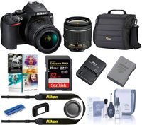 Nikon D3500 24MP DSLR Camera with AF-P DX NIKKOR 18-55mm f/3.5-5.6G VR Lens + 32GB SDHC + Lowepro Camera Bag + Corel Suite + Card Reader + Cleaning Kit