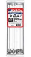 US Cable Ties RSD11N50 11-Inch Releasable Ties, Natural, 50-Pack