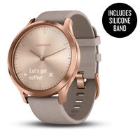 Garmin vívomove HR, Hybrid Smartwatch for Men and Women, Rose Gold w/Suede Band