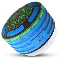 Shower Speaker, Auto Tech Waterproof Bluetooth Speaker, FM Shower Radio, Mic, and LED Mood Lights, Super Bass and HD Sound for Bathroom, Pool, Beach, Kitchen & Outdoor | Portable & Wireless Speaker