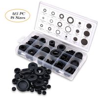 125PC Rubber Grommet Set 18 Sizes, Ring Gasket Rubber, Great Selection for a Variety of Uses (Planned and Unplanned) - Firewall Hole Plug Assortment Set Electrical Wire etc by Valchoose