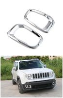 Dwindish Silver ABS Front Fog Light Chrome Cover Trim for Jeep Renegade 2015 Up