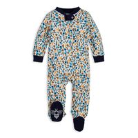 Burt's Bees Baby Unisex Baby Sleep & Play, Organic Pajamas, NB-9M One-Piece Zip Up Footed PJ Jumpsuit, Harvest Veggies, Newborn