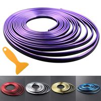 Car Interior Trim Strips - 16.4ft Universal Car Gap Fillers Automobile Moulding Line Decorative Accessories DIY Flexible Strip Garnish Accessory with Installing Tool (5M - Purple)