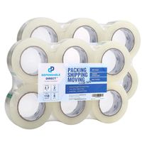 Industrial Grade Clear Packing Tape (12 Rolls) - Extra Long 110 Yards per Roll - 2" Wide x 2.7 mil Thick, Acrylic Adhesive Heavy Duty Tape for Box Office Moving Packaging Shipping